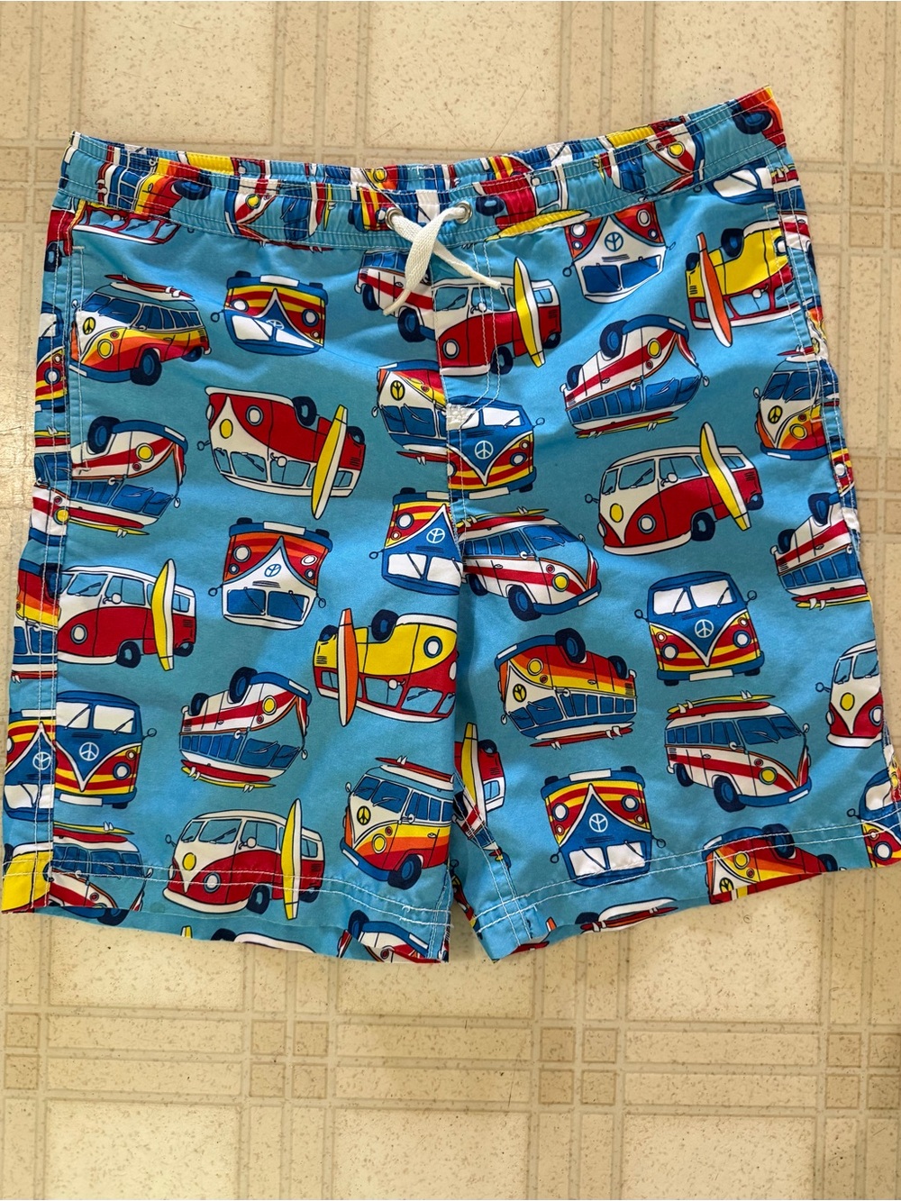 Hanna Andersson Swim Trunks Shorts VW Bus Surf Print Boys 10